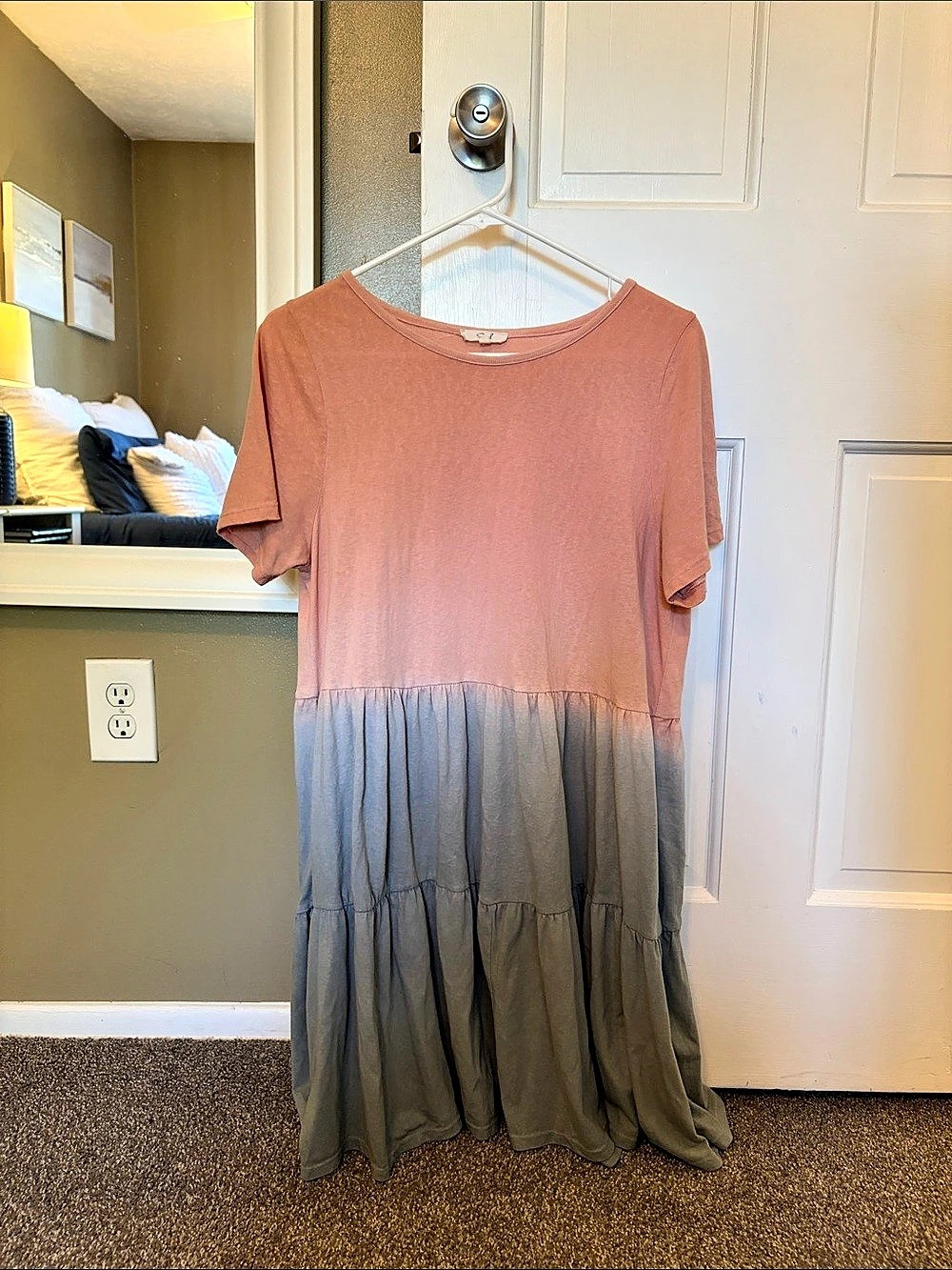 Easel Color Block Tiered Dress